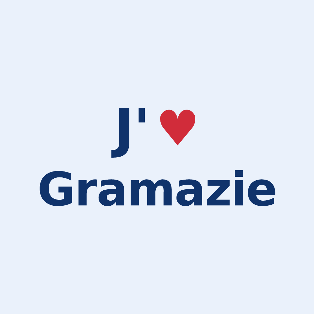 Sticker personnalisé Gramazie — design « J'aime Gramazie » imprimé sur le sticker