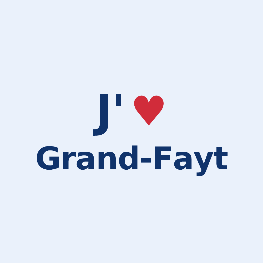 Sticker personnalisé Grand-Fayt — design J'aime Grand-Fayt