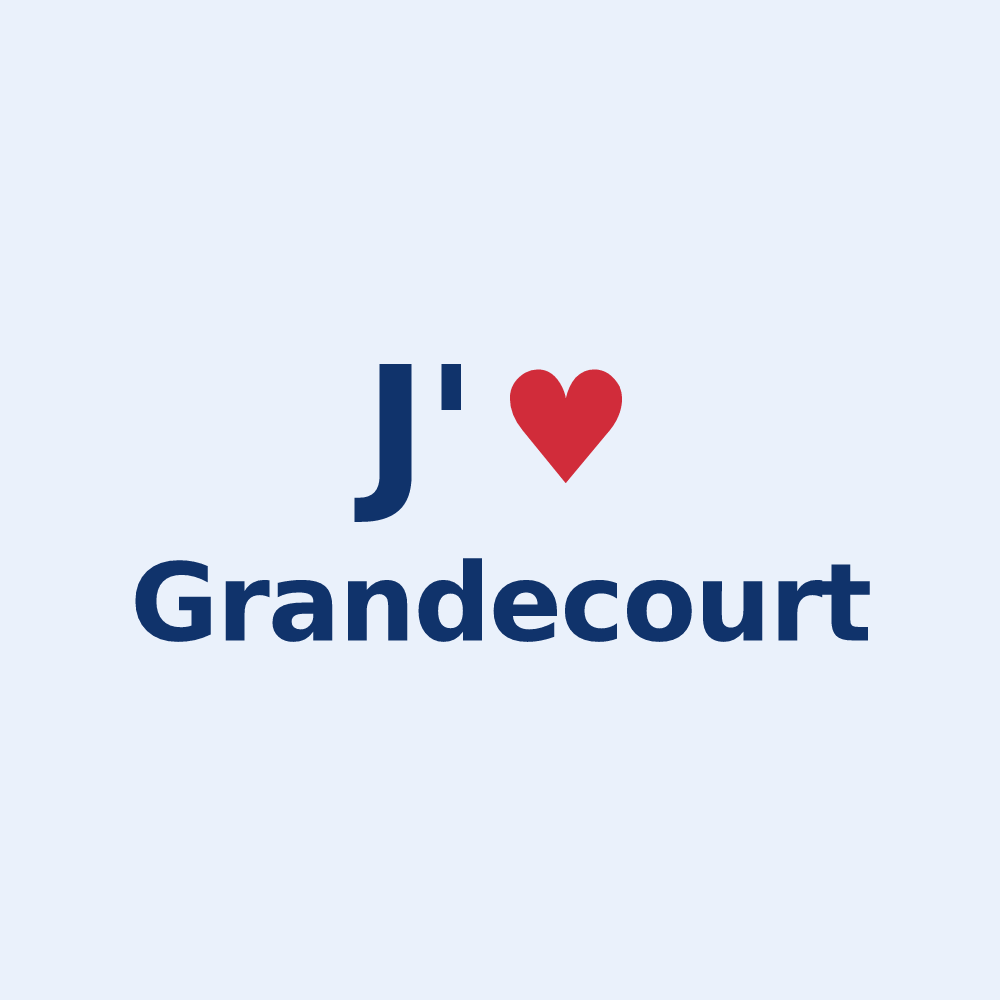 Sticker personnalisé Grandecourt — design J'aime Grandecourt
