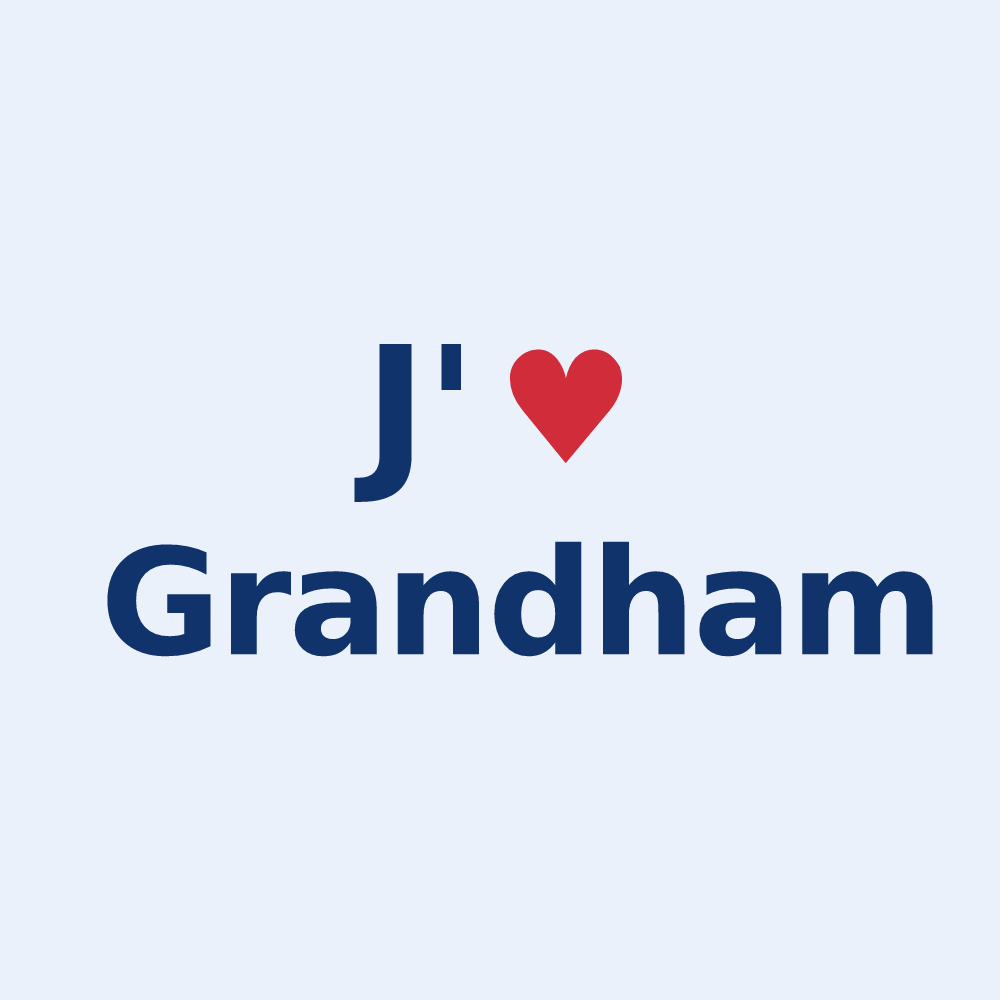 Sticker personnalisé Grandham — design J'aime Grandham