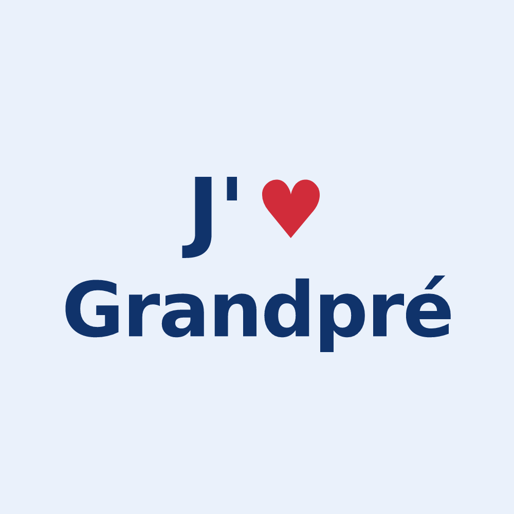 Sticker personnalisé Grandpré — design « J'aime Grandpré » imprimé sur le sticker