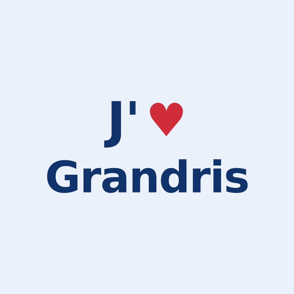 Sticker personnalisé Grandris — design J'aime Grandris
