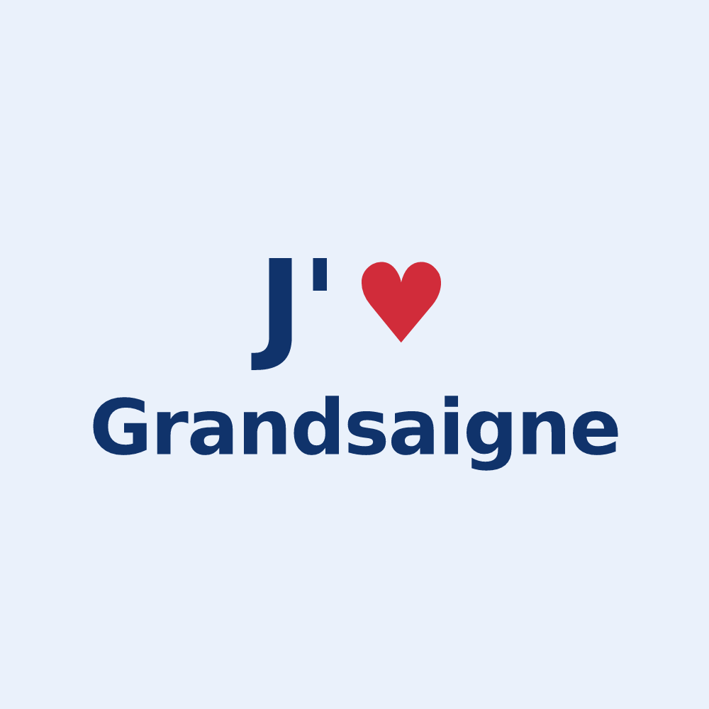 Sticker personnalisé Grandsaigne — design J'aime Grandsaigne