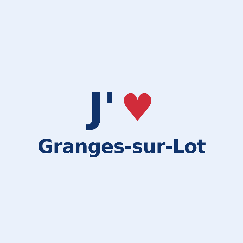 Sticker personnalisé Granges-sur-Lot — design J'aime Granges-sur-Lot