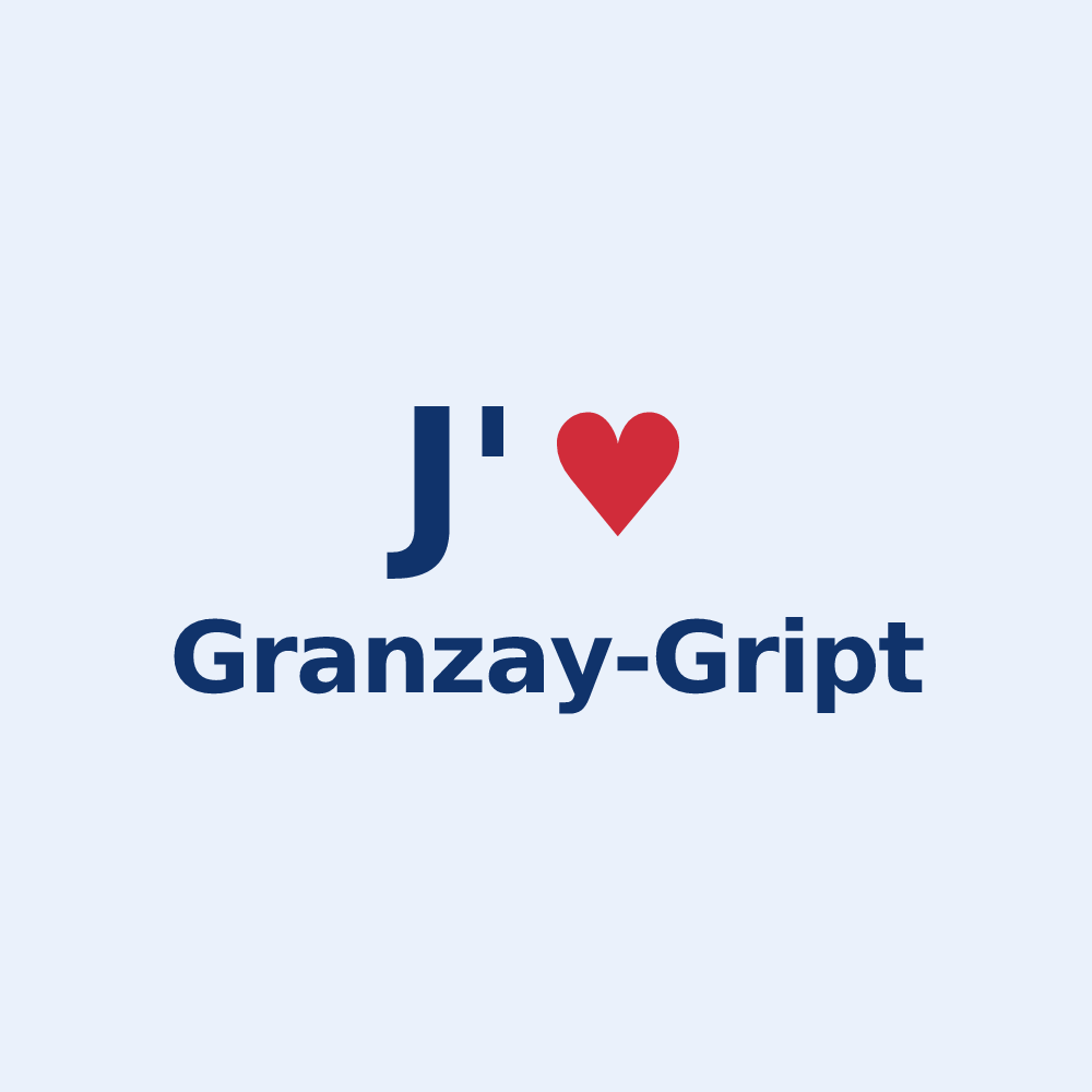 Sticker personnalisé Granzay-Gript — design J'aime Granzay-Gript