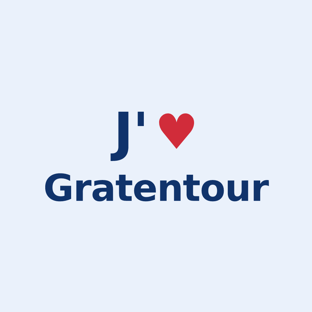 Sticker personnalisé Gratentour — design J'aime Gratentour