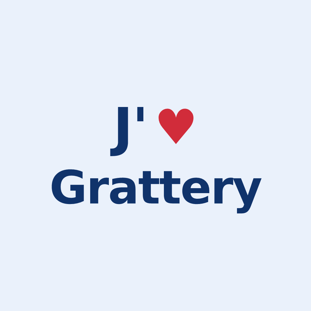 Sticker personnalisé Grattery — design J'aime Grattery