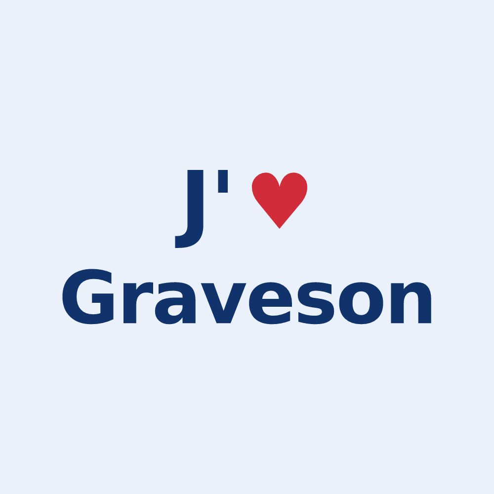 Sticker personnalisé Graveson — design « J'aime Graveson » imprimé sur le sticker