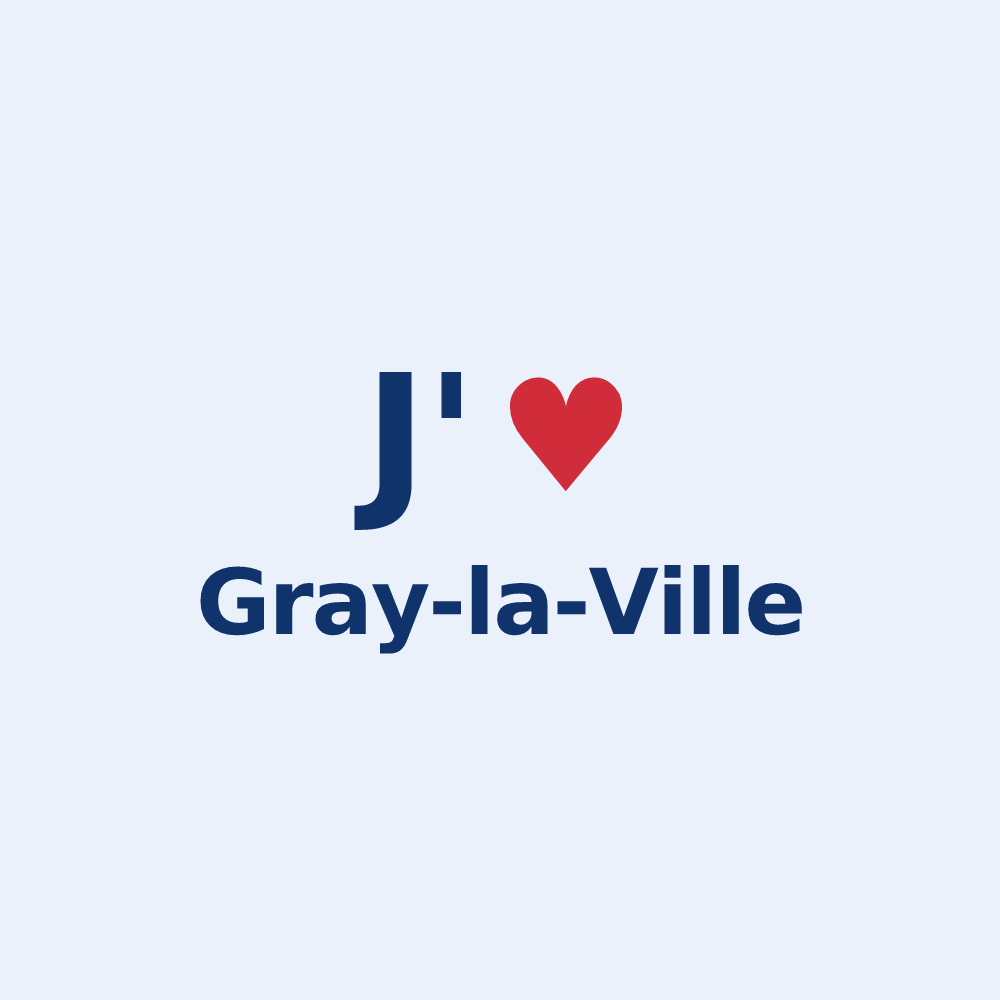 Sticker personnalisé Gray-la-Ville — design J'aime Gray-la-Ville