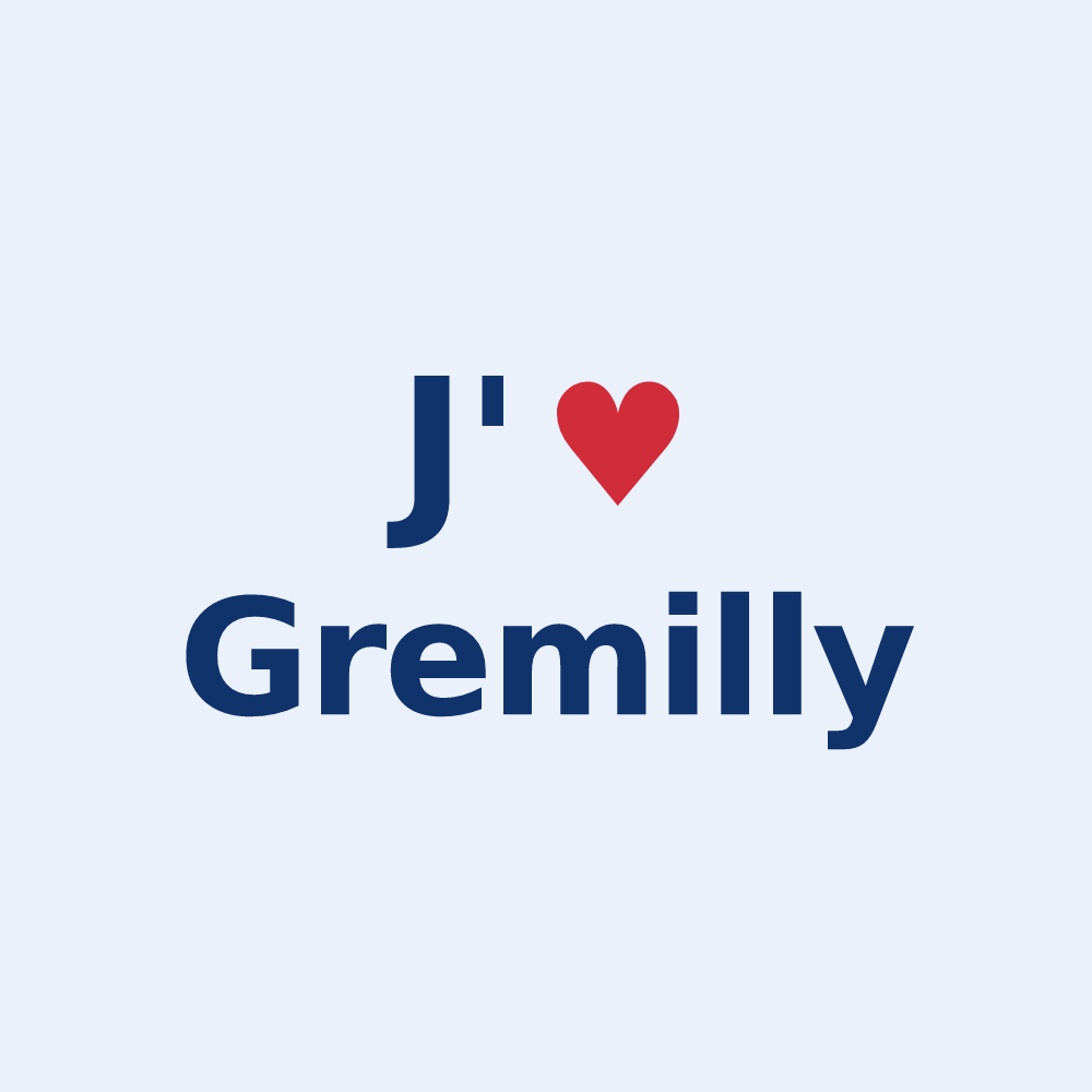 Sticker personnalisé Gremilly — design J'aime Gremilly