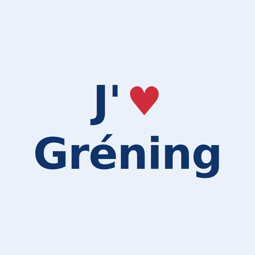Sticker personnalisé Gréning — design J'aime Gréning