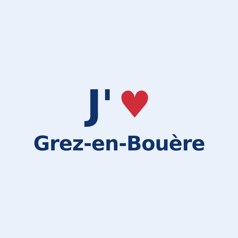 Sticker personnalisé Grez-en-Bouère — design J'aime Grez-en-Bouère
