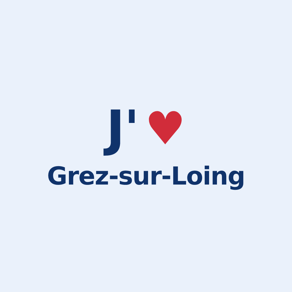 Sticker personnalisé Grez-sur-Loing — design J'aime Grez-sur-Loing