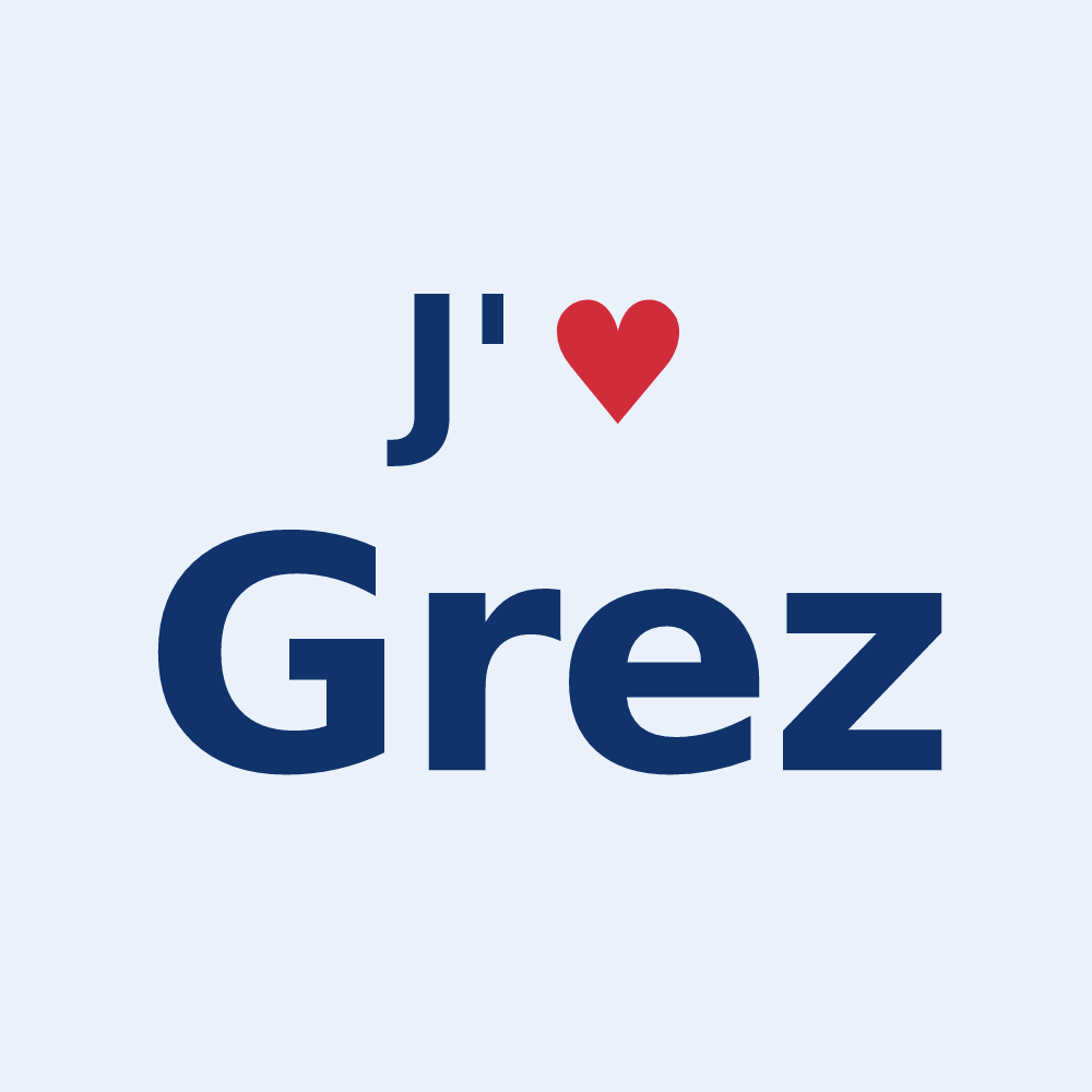 Sticker personnalisé Grez — design J'aime Grez