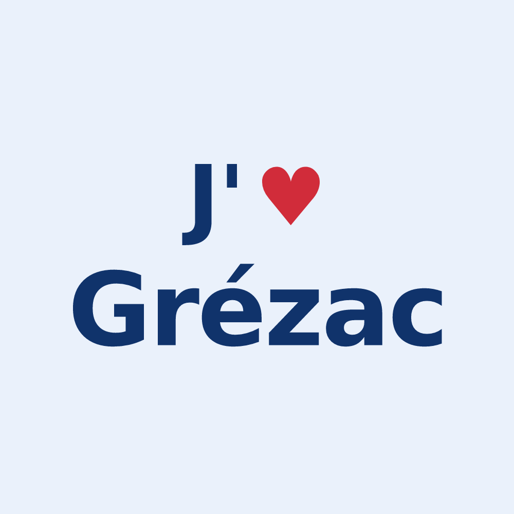 Sticker personnalisé Grézac — design J'aime Grézac