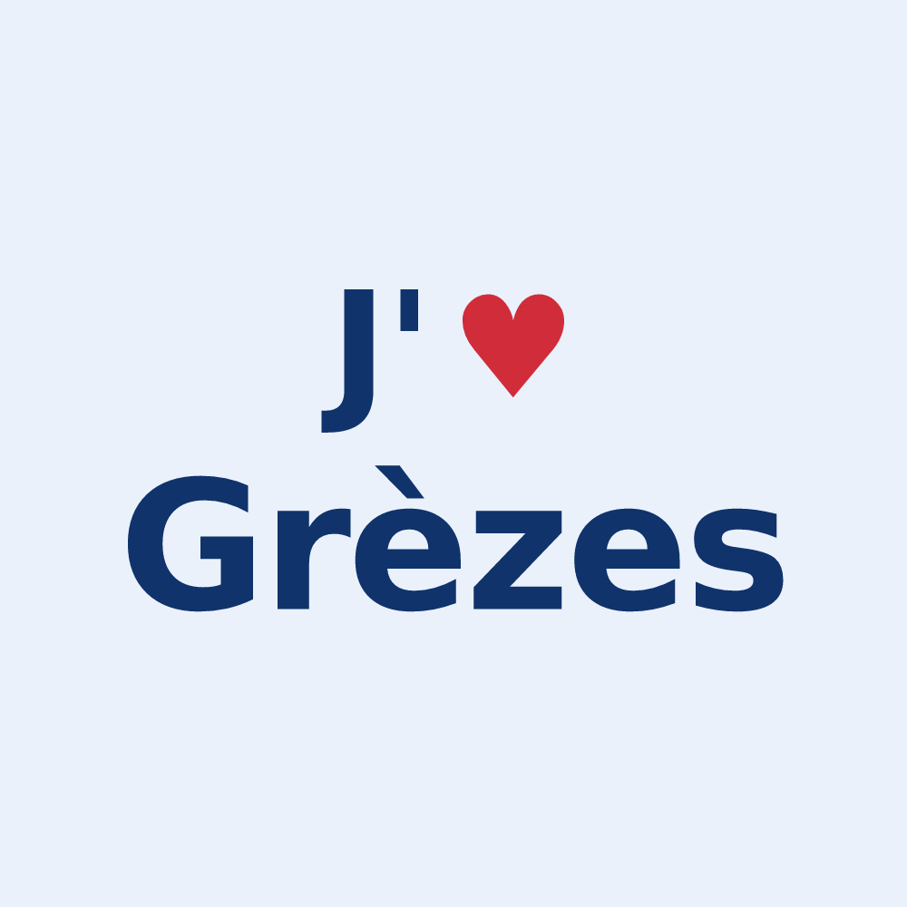 Sticker personnalisé Grèzes — design J'aime Grèzes