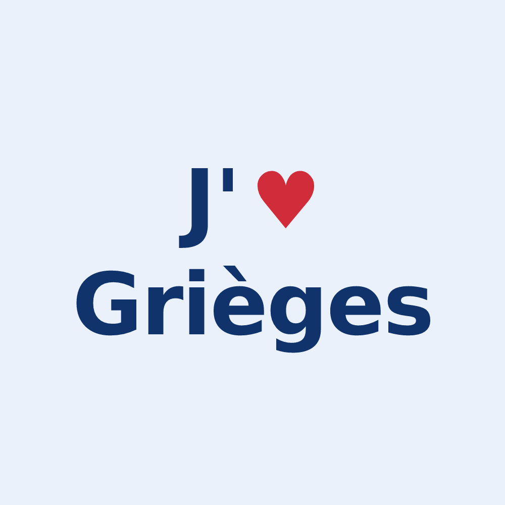 Sticker personnalisé Grièges — design J'aime Grièges