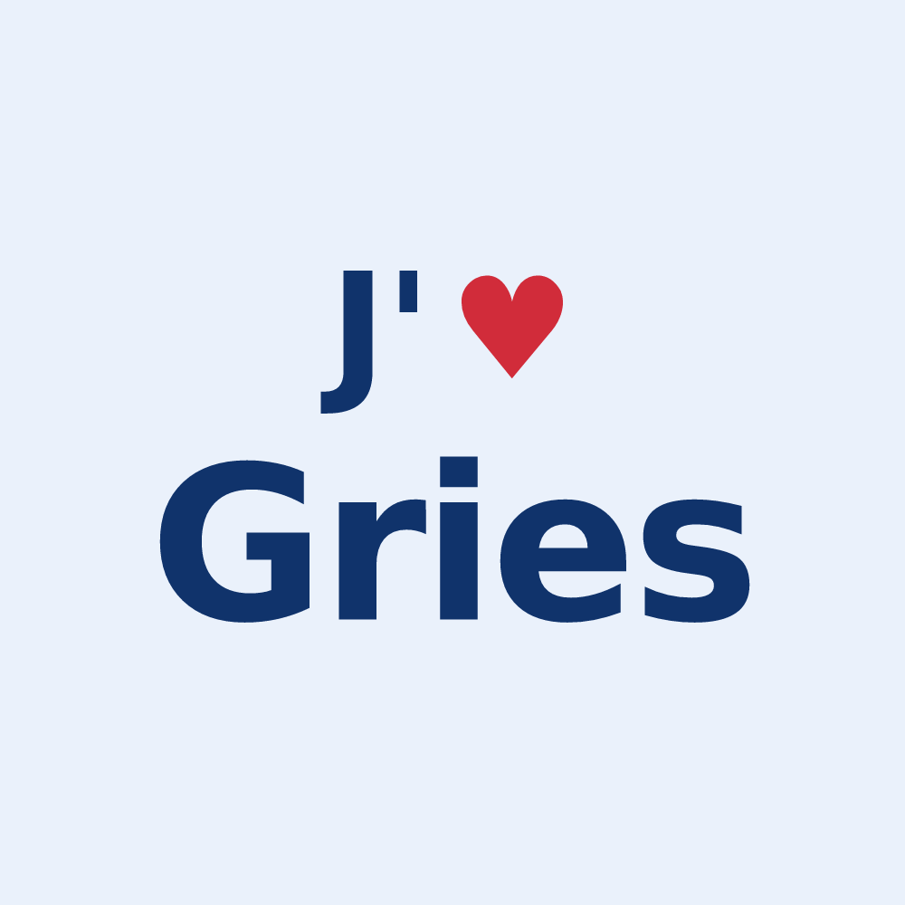 Sticker personnalisé Gries — design J'aime Gries