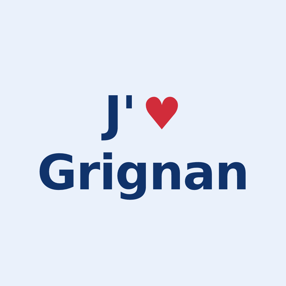 Sticker personnalisé Grignan — design J'aime Grignan