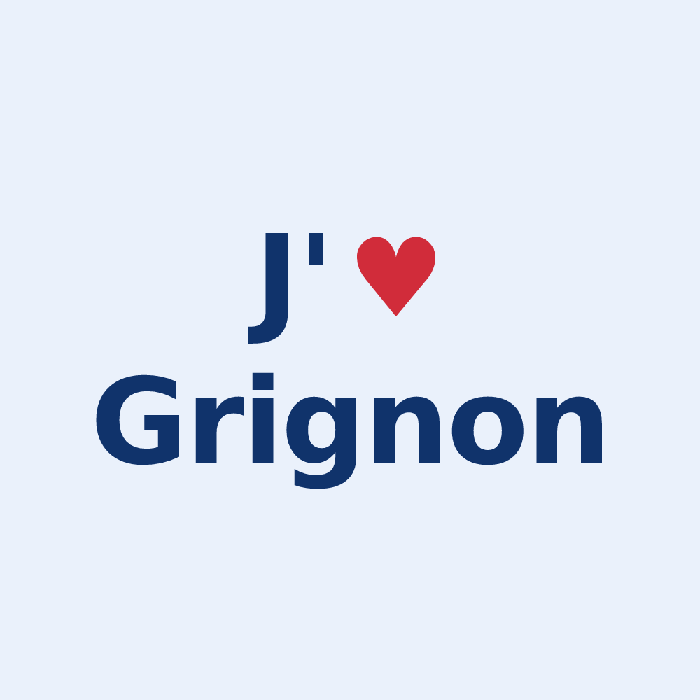 Sticker personnalisé Grignon — design J'aime Grignon
