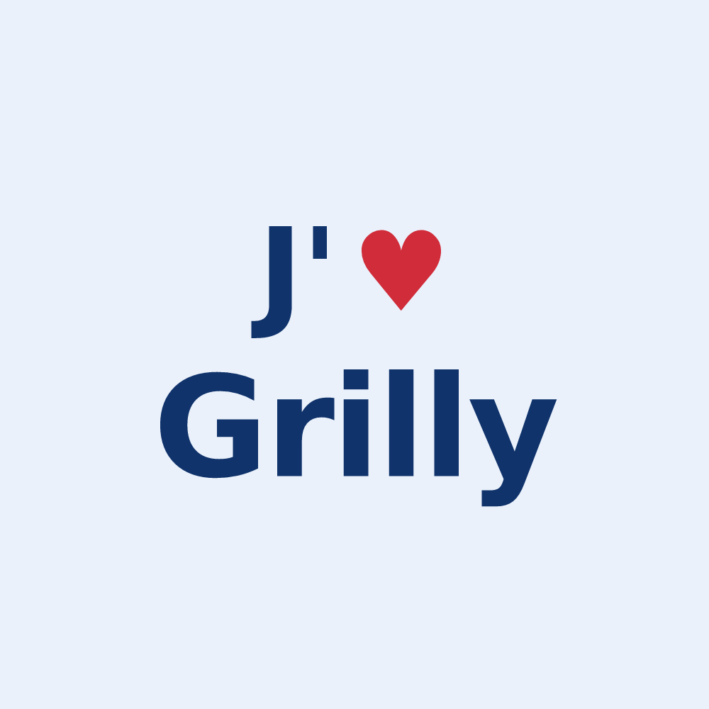 Sticker personnalisé Grilly — design « J'aime Grilly » imprimé sur le sticker