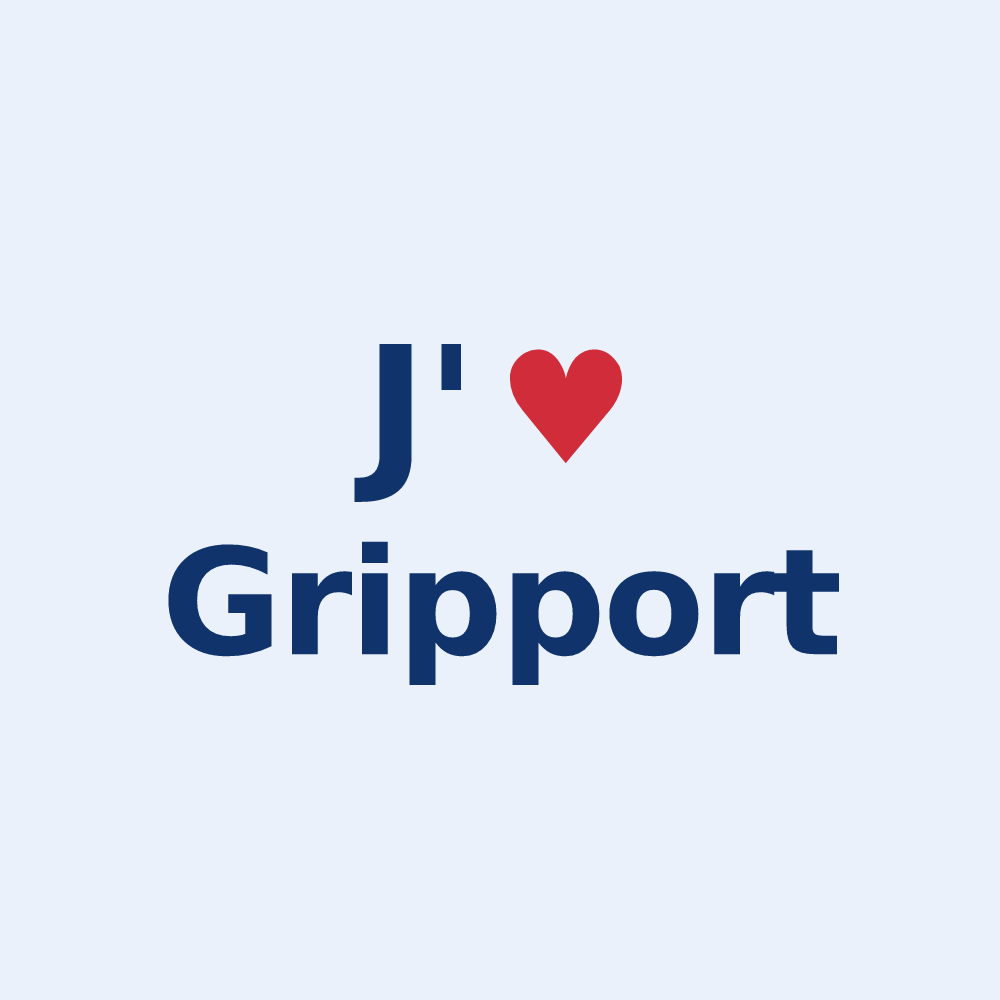 Sticker personnalisé Gripport — design « J'aime Gripport » imprimé sur le sticker