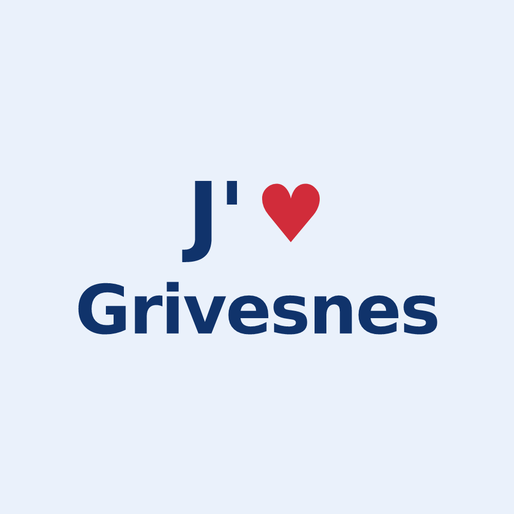 Sticker personnalisé Grivesnes — design J'aime Grivesnes