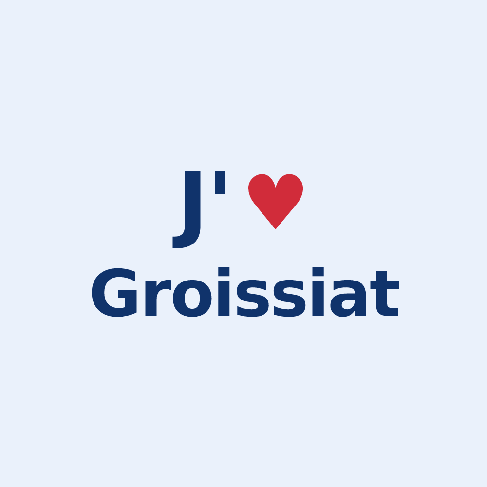 Sticker personnalisé Groissiat — design J'aime Groissiat