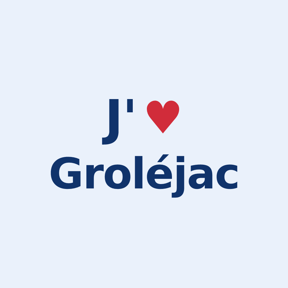 Sticker personnalisé Groléjac — design J'aime Groléjac