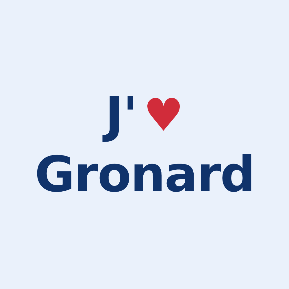 Sticker personnalisé Gronard — design « J'aime Gronard » imprimé sur le sticker