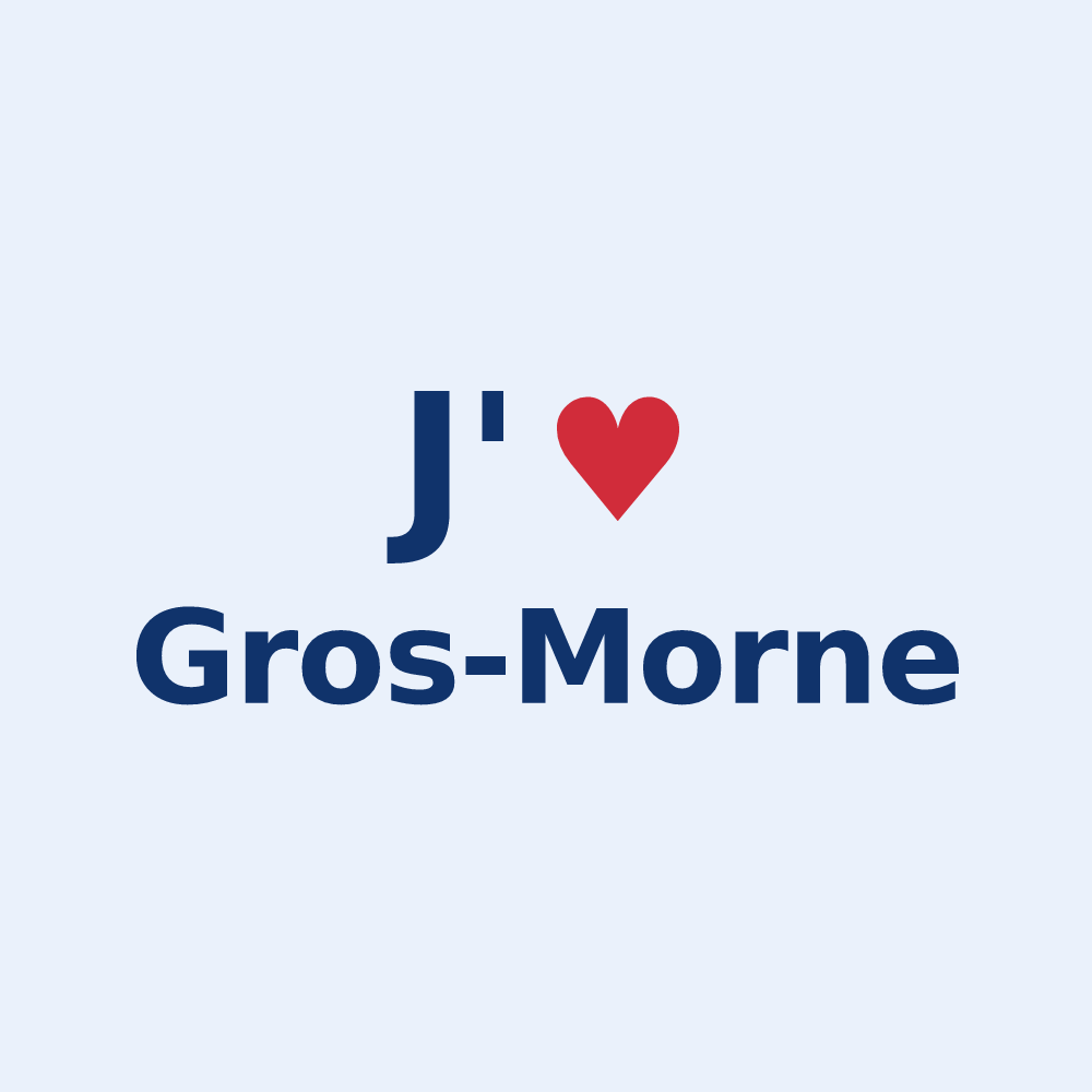 Sticker personnalisé Gros-Morne — design « J'aime Gros-Morne » imprimé sur le sticker