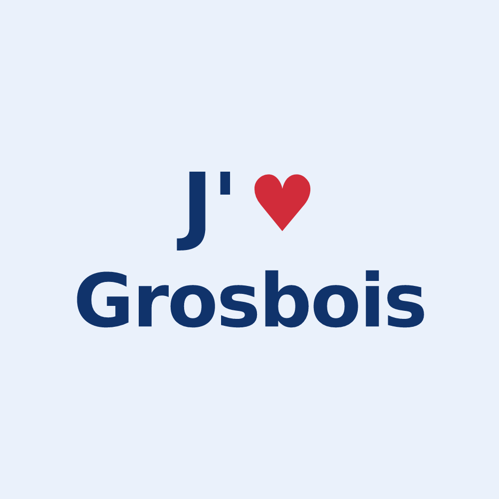 Sticker personnalisé Grosbois — design J'aime Grosbois