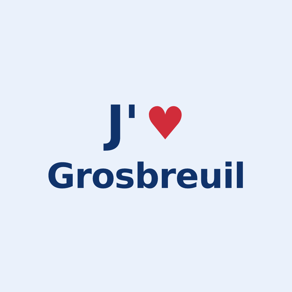 Sticker personnalisé Grosbreuil — design J'aime Grosbreuil