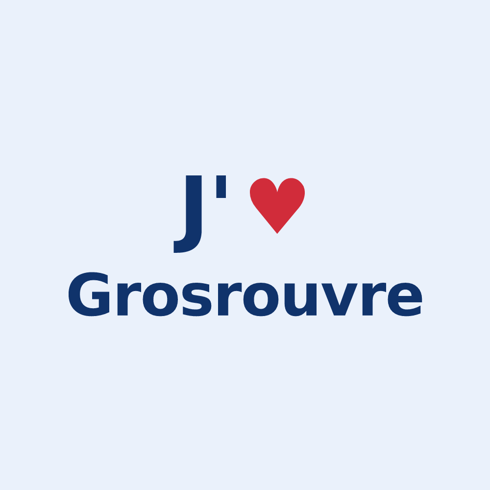 Sticker personnalisé Grosrouvre — design J'aime Grosrouvre