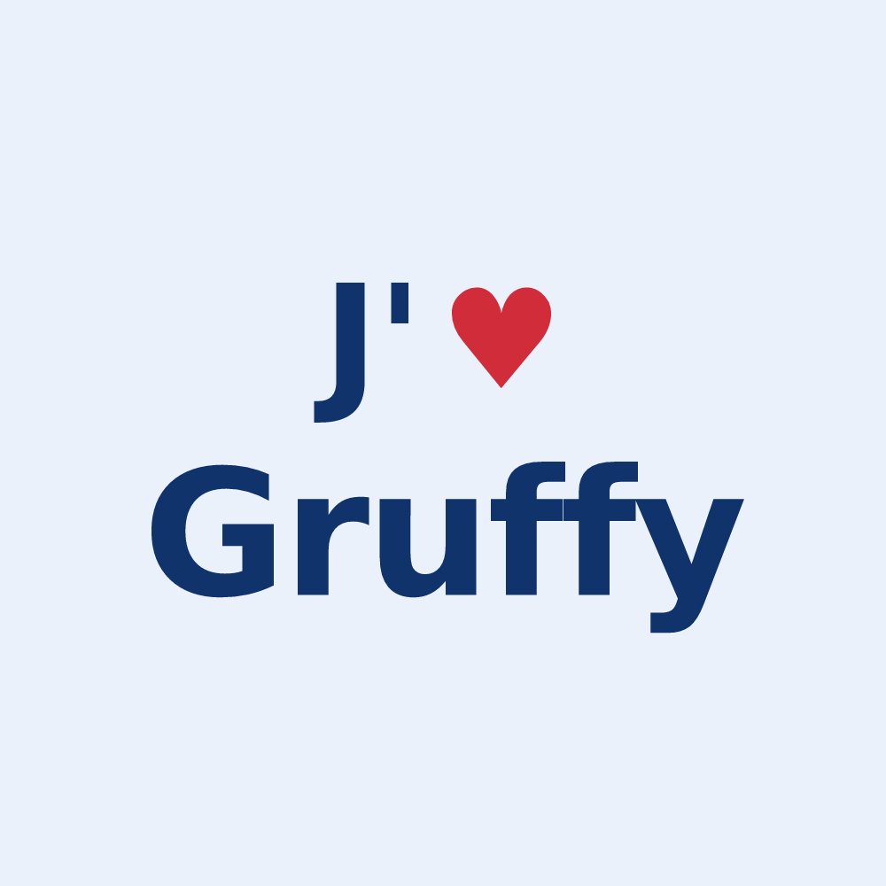 Sticker personnalisé Gruffy — design J'aime Gruffy