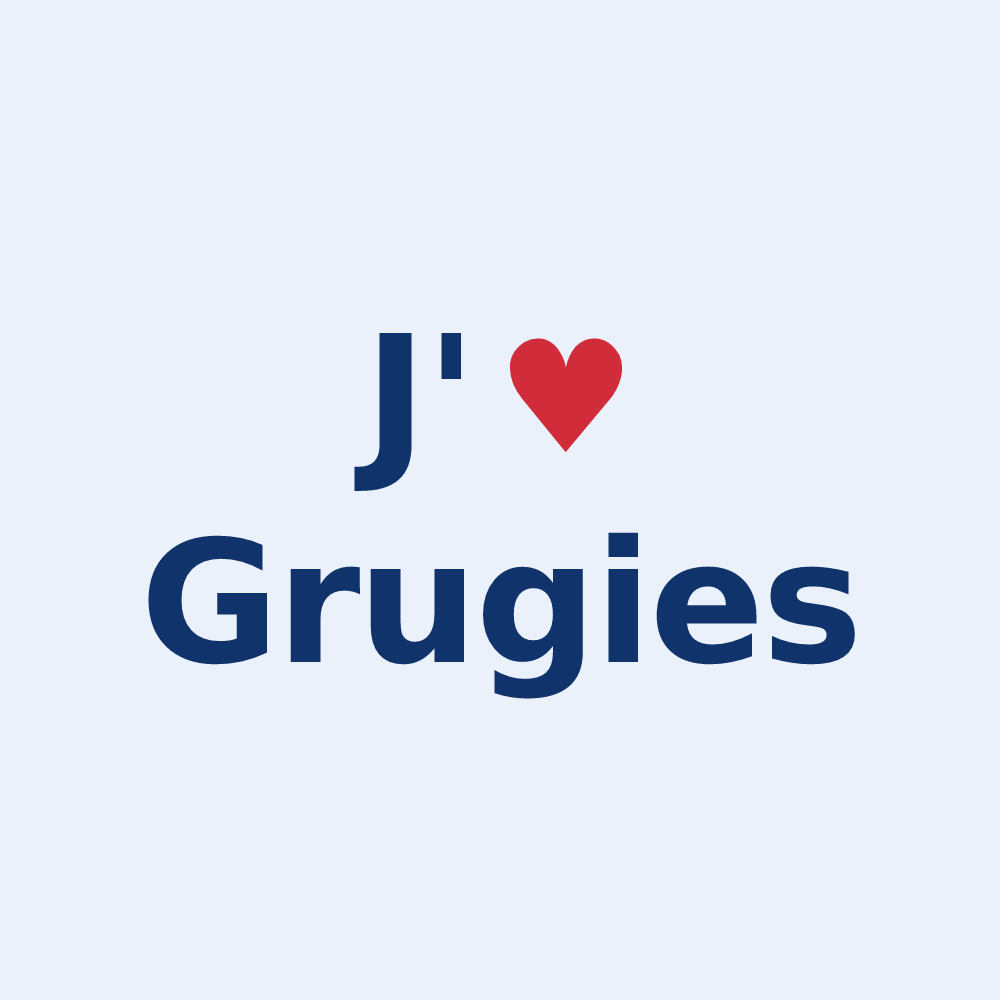 Sticker personnalisé Grugies — design J'aime Grugies