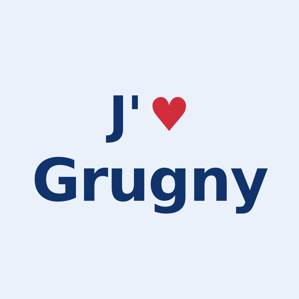 Sticker personnalisé Grugny — design J'aime Grugny