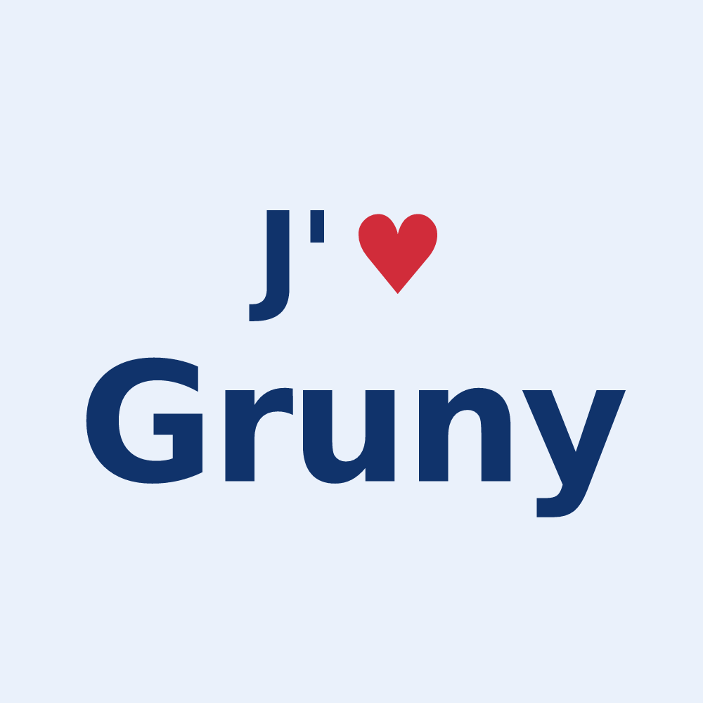 Sticker personnalisé Gruny — design « J'aime Gruny » imprimé sur le sticker