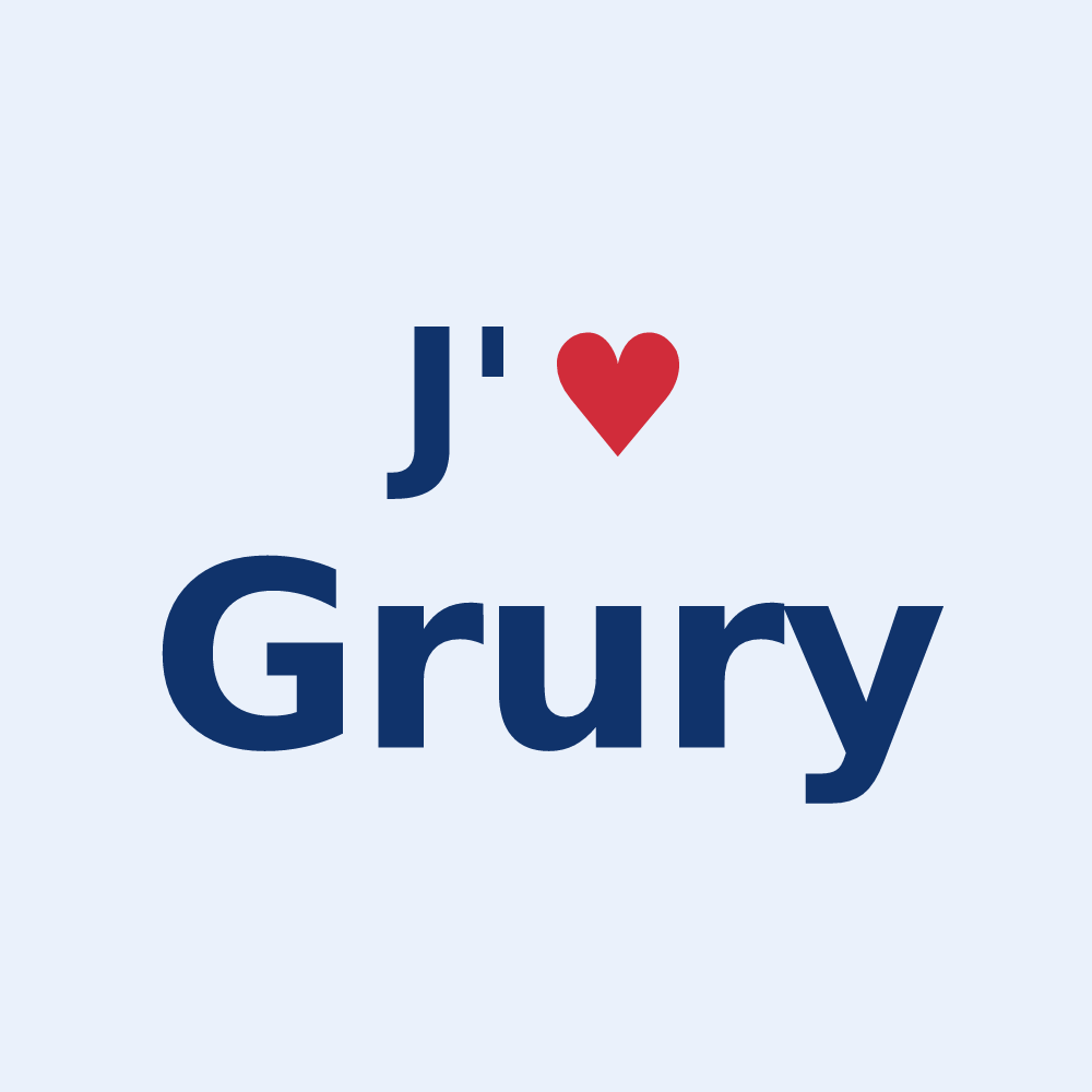 Sticker personnalisé Grury — design J'aime Grury