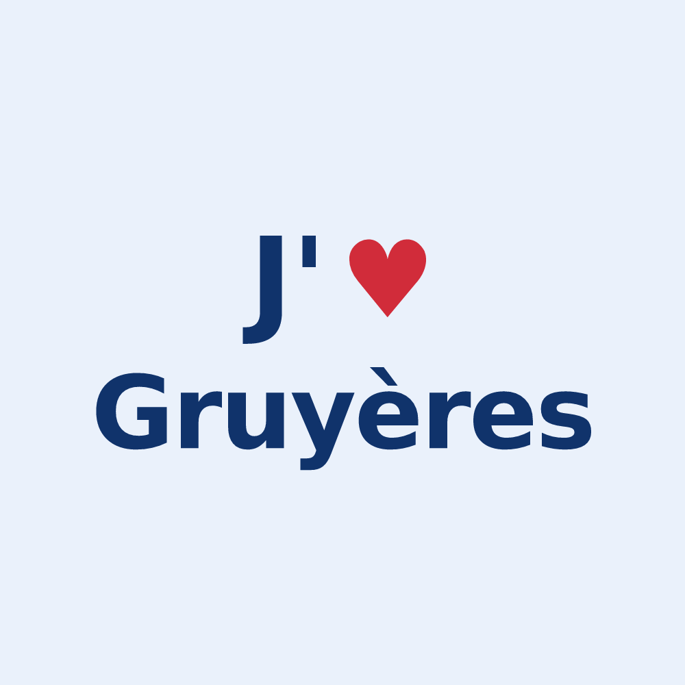 Sticker personnalisé Gruyères — design J'aime Gruyères