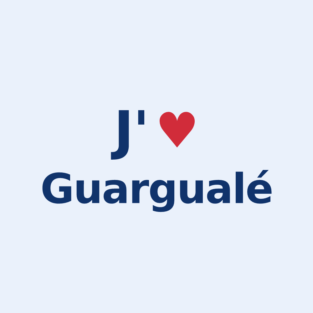 Sticker personnalisé Guargualé — design « J'aime Guargualé » imprimé sur le sticker