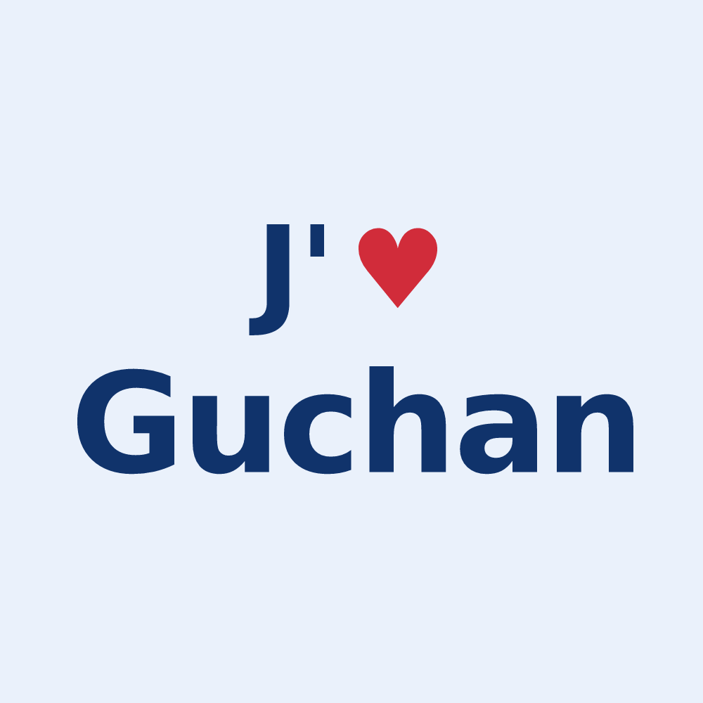 Sticker personnalisé Guchan — design « J'aime Guchan » imprimé sur le sticker