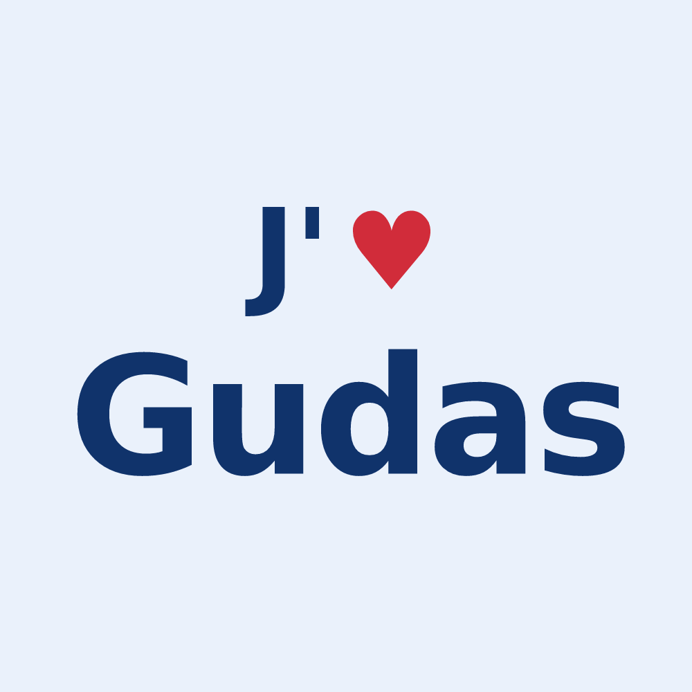 Sticker personnalisé Gudas — design J'aime Gudas