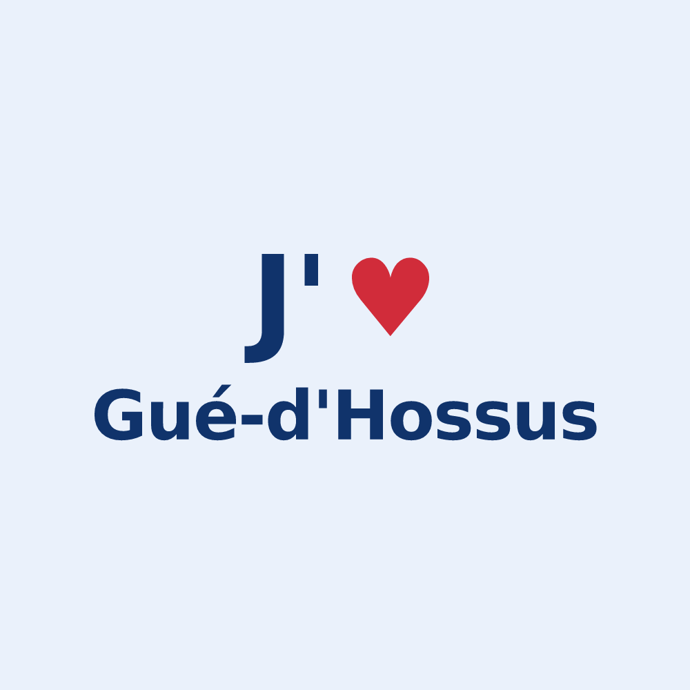 Sticker personnalisé Gué-d'Hossus — design J'aime Gué-d'Hossus