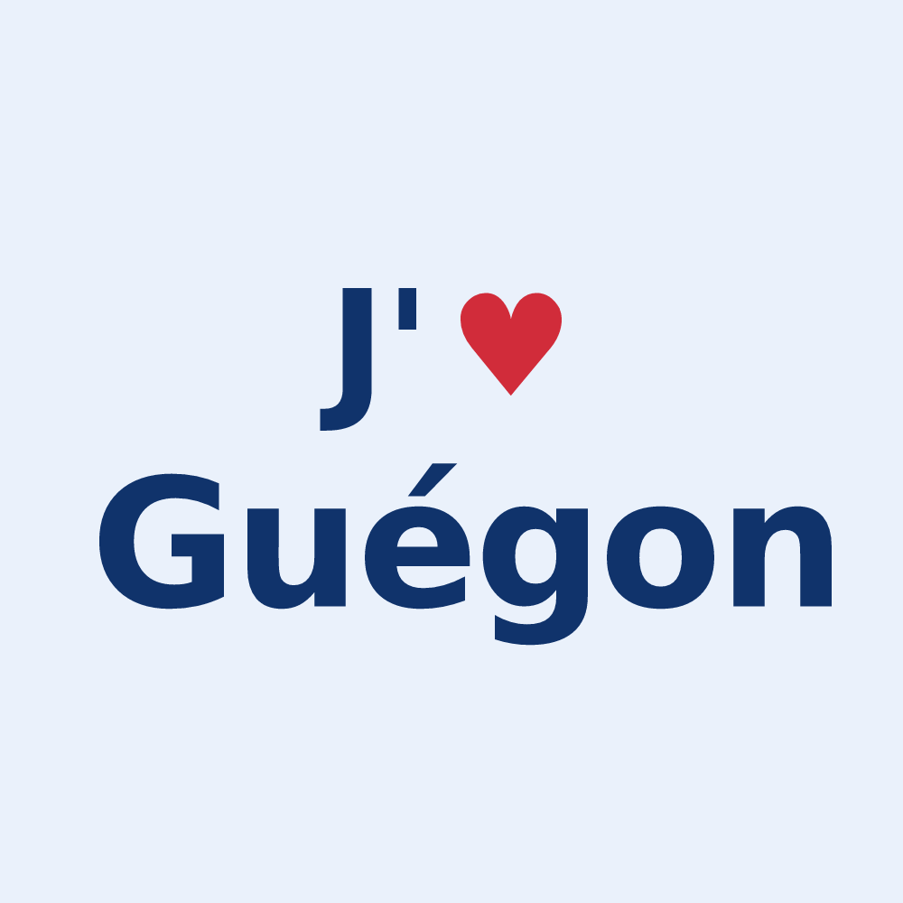 Sticker personnalisé Guégon — design J'aime Guégon