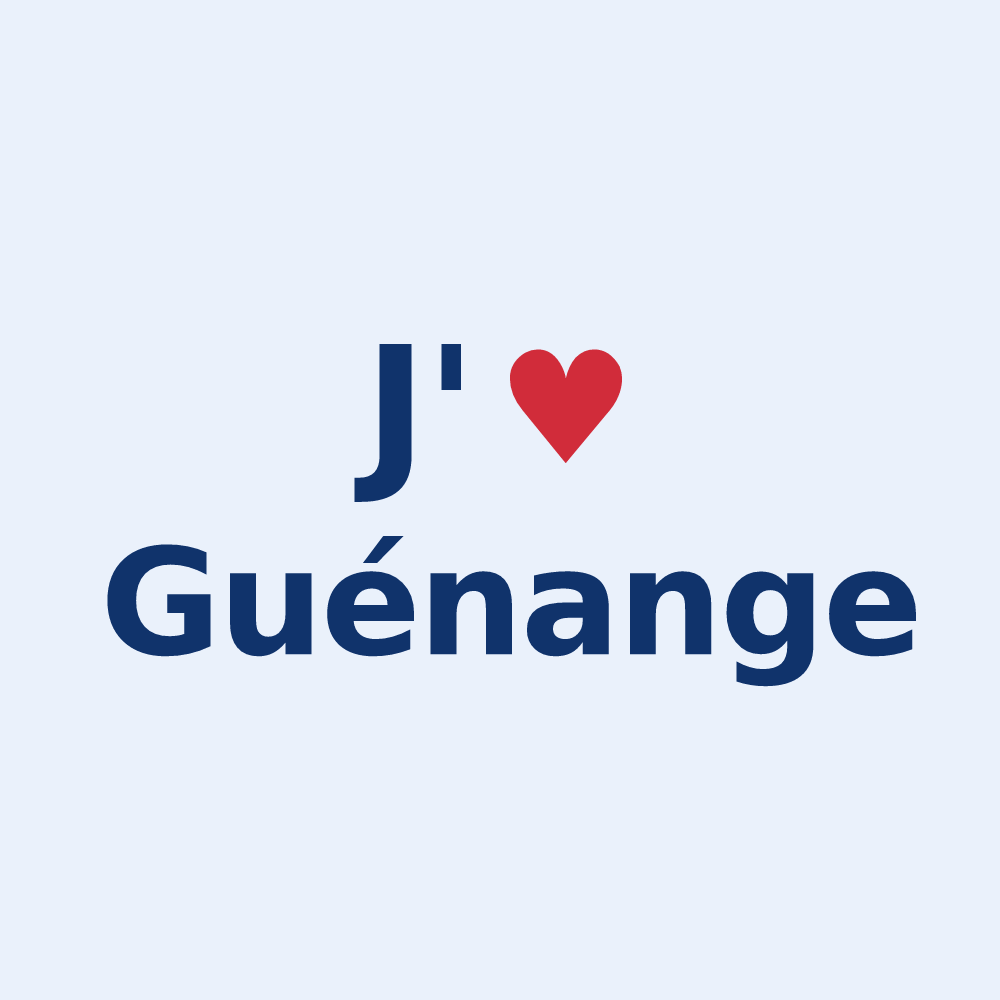 Sticker personnalisé Guénange — design J'aime Guénange