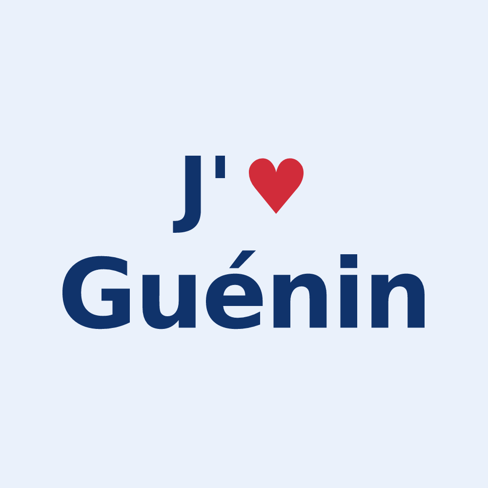 Sticker personnalisé Guénin — design J'aime Guénin