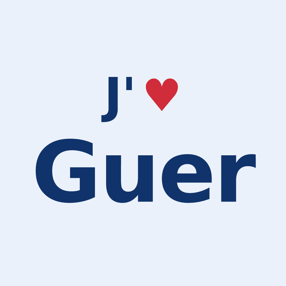 Sticker personnalisé Guer — design J'aime Guer