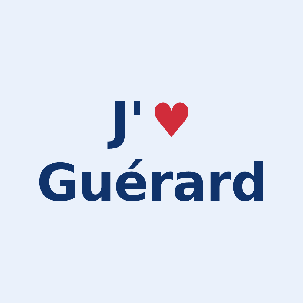 Sticker personnalisé Guérard — design J'aime Guérard