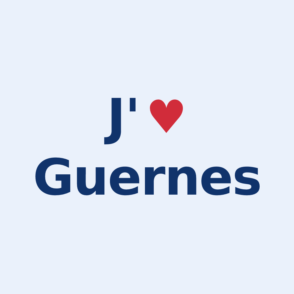 Sticker personnalisé Guernes — design J'aime Guernes